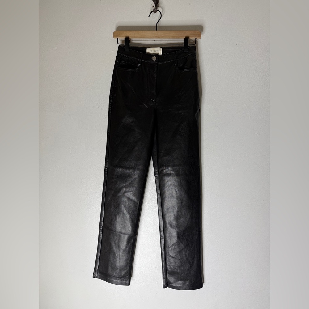 Aritzia Wilfred The Melina Pants Black Vegan Leather Size 0 Excellent‎
